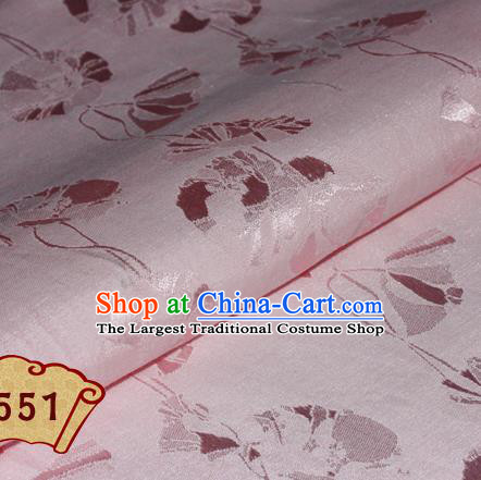 Chinese Traditional Pattern Pink Brocade Cheongsam Classical Fabric Satin Material Silk Fabric