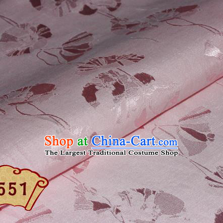 Chinese Traditional Pattern Pink Brocade Cheongsam Classical Fabric Satin Material Silk Fabric