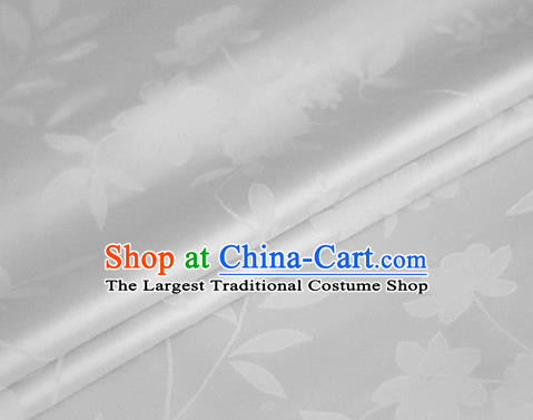 Chinese Traditional Hanfu Royal Pattern White Brocade Material Cheongsam Classical Fabric Satin Silk Fabric