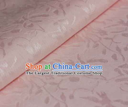 Chinese Traditional Cheongsam Light Pink Brocade Material Hanfu Classical Fabric Satin Silk Fabric