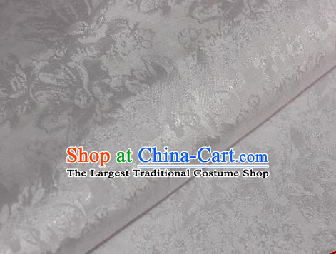 Chinese Traditional Cheongsam White Brocade Material Hanfu Classical Fabric Satin Silk Fabric