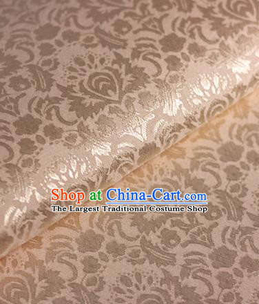 Chinese Traditional Fabric Cheongsam Pattern Golden Brocade Material Hanfu Classical Satin Silk Fabric