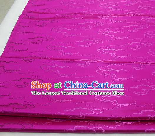 Chinese Traditional Tang Suit Royal Clouds Pattern Rosy Brocade Satin Fabric Material Classical Silk Fabric