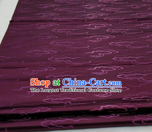 Chinese Traditional Tang Suit Royal Clouds Pattern Amaranth Brocade Satin Fabric Material Classical Silk Fabric