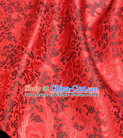 Chinese Traditional Fabric Royal Pattern Red Brocade Material Hanfu Classical Satin Silk Fabric