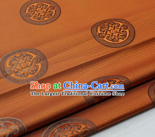 Chinese Traditional Tang Suit Fabric Royal Lucky Pattern Orange Brocade Material Hanfu Classical Satin Silk Fabric