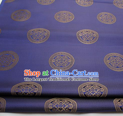 Chinese Traditional Tang Suit Fabric Royal Lucky Pattern Blue Brocade Material Hanfu Classical Satin Silk Fabric