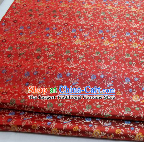 Chinese Traditional Tang Suit Fabric Royal Pepper Flowers Pattern Red Brocade Material Hanfu Classical Satin Silk Fabric