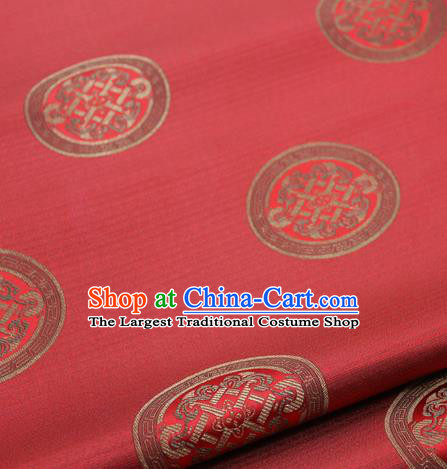 Chinese Traditional Tang Suit Fabric Royal Lucky Pattern Red Brocade Material Hanfu Classical Satin Silk Fabric