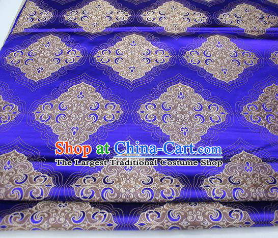 Chinese Traditional Tang Suit Royalblue Brocade Royal Pattern Satin Fabric Material Classical Silk Fabric