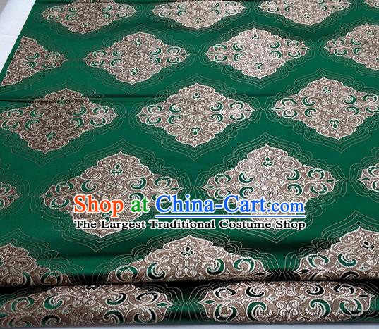 Chinese Traditional Tang Suit Green Brocade Royal Pattern Satin Fabric Material Classical Silk Fabric