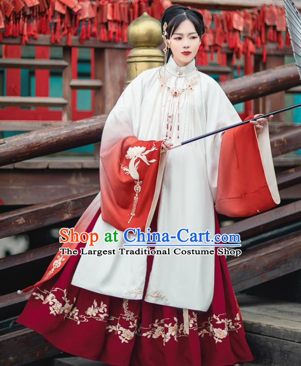 Chinese Traditional Ming Dynasty Imperial Consort Embroidered Hanfu Dress Ancient Palace Lady Historical Costume for Women