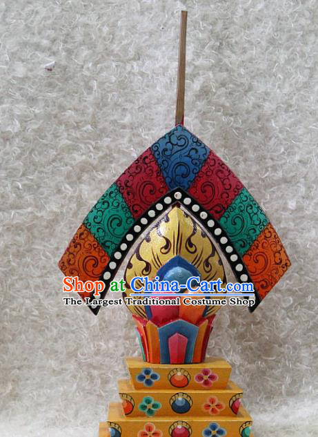 Chinese Traditional Buddhist Temple Colored Drawing Offerings Tibetan Buddhism Feng Shui Items Wood Decoration