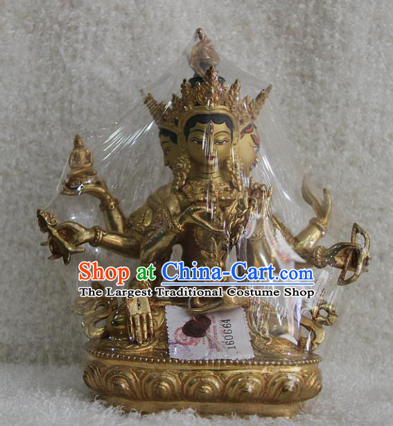 Chinese Traditional Buddhist Copper Women Buddha Statue Tibetan Buddhism Feng Shui Items Sculpture