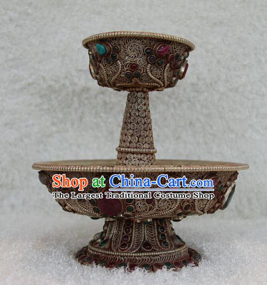 Chinese Traditional Buddhist Copper Bowl Buddha Cup Decoration Tibetan Buddhism Feng Shui Items