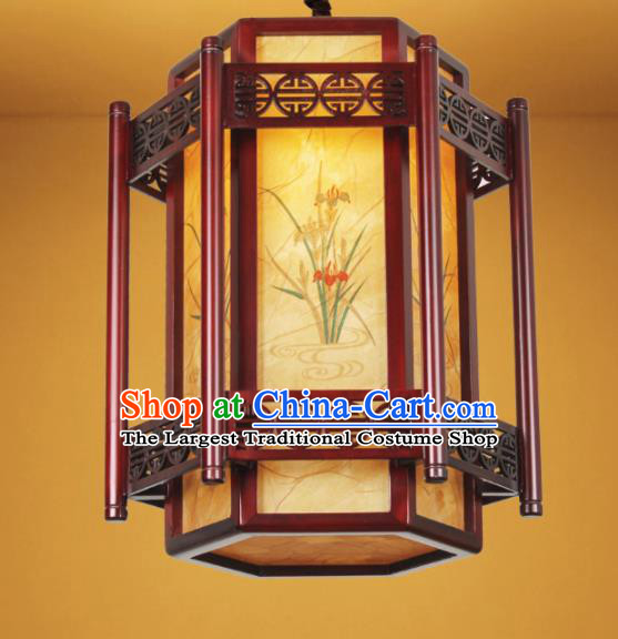 Chinese Traditional Painting Orchid Palace Lantern Handmade New Year Hanging Lanterns Ceiling Lamp