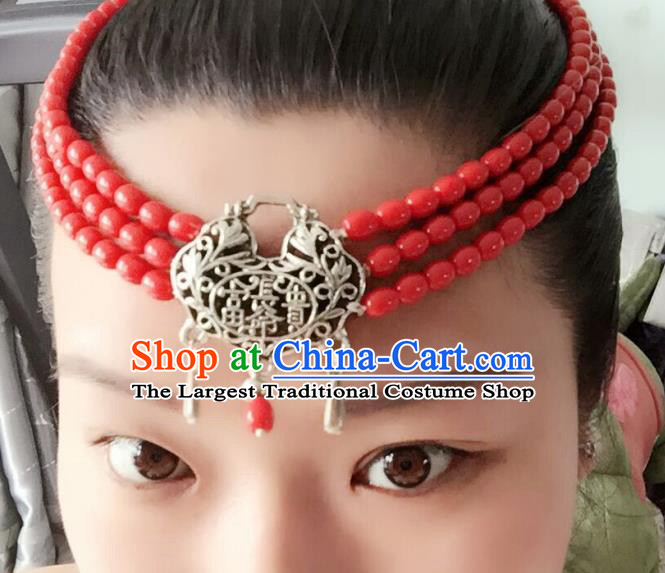 Chinese Mongolian Ethnic Tassel Hair Accessories Traditional Mongol Nationality Folk Dance Headband for Kids