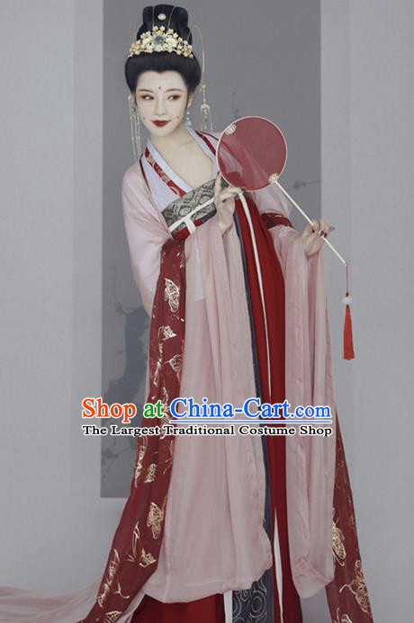 Chinese Ancient Court Concubine Hanfu Dress Traditional Tang Dynasty Palace Lady Historical Costume for Women