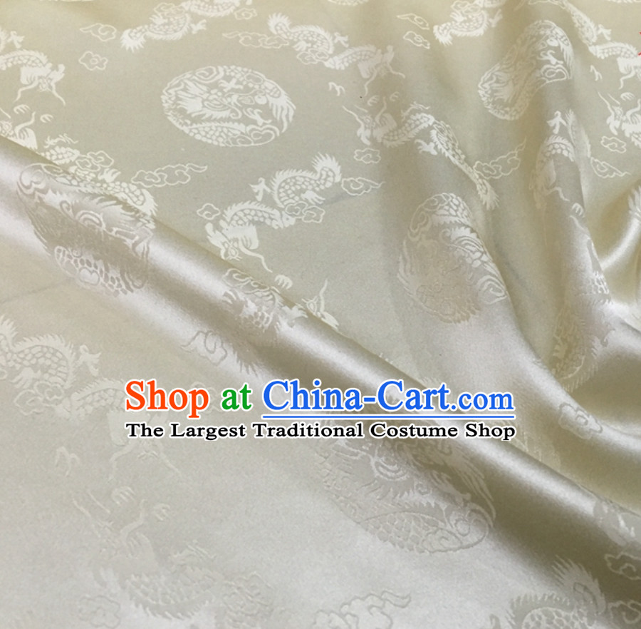 Beautiful Classic Royal 100% Pure Silk Round Dragon Pattern Fabric Chinese Traditional Silk Fabrics