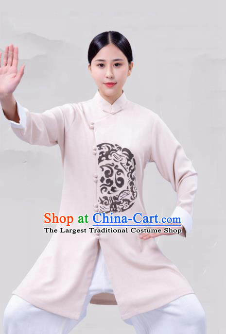 Chinese Traditional Martial Arts Competition White Costume Tai Ji Kung Fu Training Clothing for Women