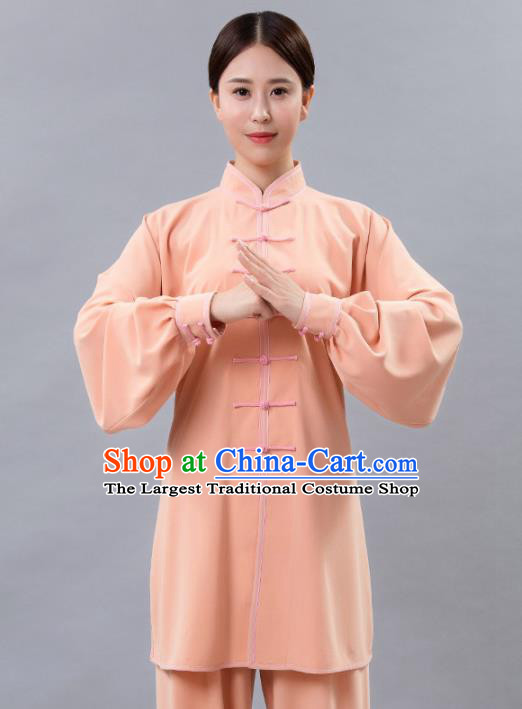 Traditional Chinese Martial Arts Orange Costume Tai Ji Kung Fu Competition Clothing for Women