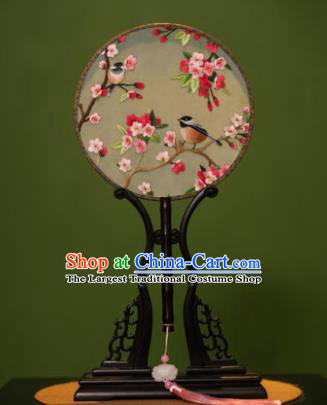 Handmade Chinese Traditional Double Side Silk Round Fan Classical Embroidered Palace Fans for Women