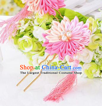 Japanese Traditional Kimono Tassel Hairpins Handmade Japan Geisha Hair Accessories for Women