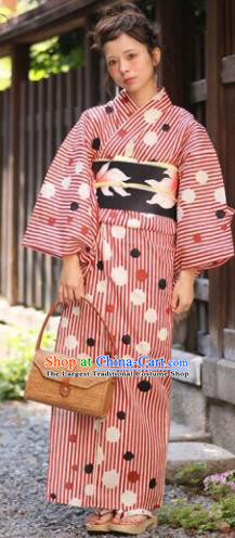 Japanese Traditional Printing Kimono Asian Japan Costume Geisha Yukata Dress for Women