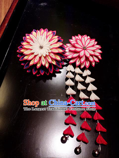 Japanese Traditional Geisha Kimono Hair Claws Hair Accessories Japan Yukata Tassel Hairpins for Women