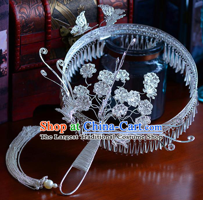 Traditional Chinese Ancient Phoenix Palace Fans Handmade Wedding Accessories Fans for Women