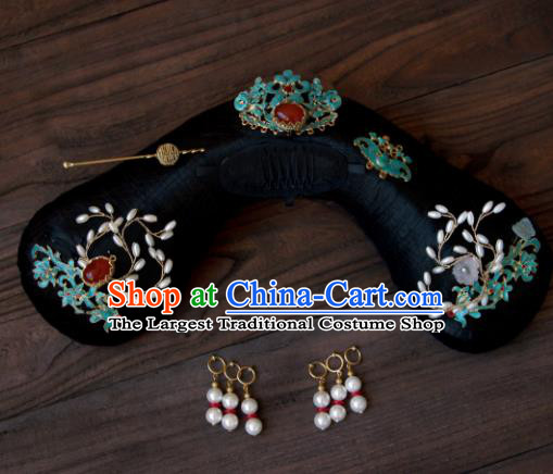 Traditional Chinese Ancient Qing Dynasty Imperial Concubine Hairpins Handmade Wedding Hair Accessories for Women