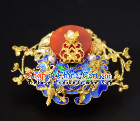 Traditional Chinese Ancient Princess Blueing Hair Clip Hairpins Handmade Hanfu Hair Accessories for Women