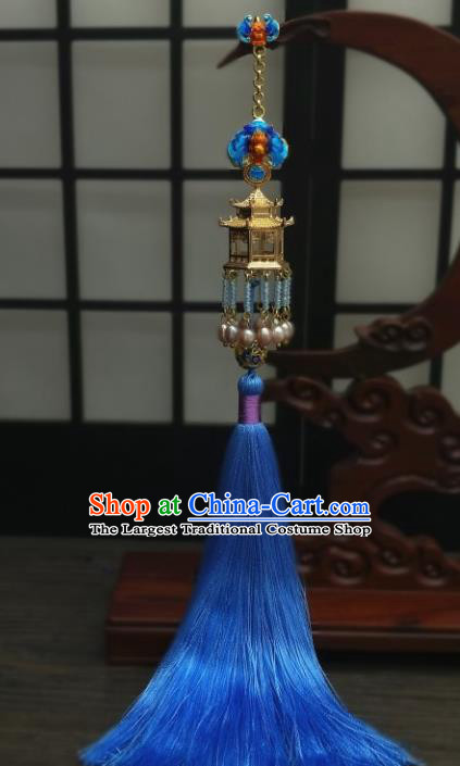 Traditional Chinese Ancient Palace Brooch Handmade Hanfu Tassel Breastpin Pendant for Women