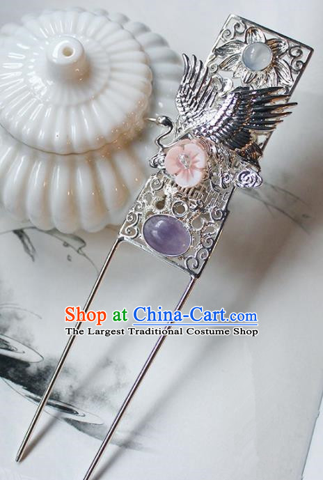 Chinese Ancient Hanfu Crane Hair Clip Princess Hairpins Traditional Handmade Hair Accessories for Women