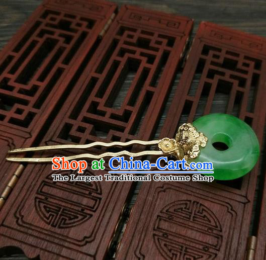 Traditional Chinese Ancient Queen Hanfu Jade Hairpins Handmade Wedding Hair Accessories for Women