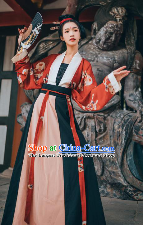 Chinese Traditional Ancient Court Lady Hanfu Dress Tang Dynasty Princess Historical Costume for Women