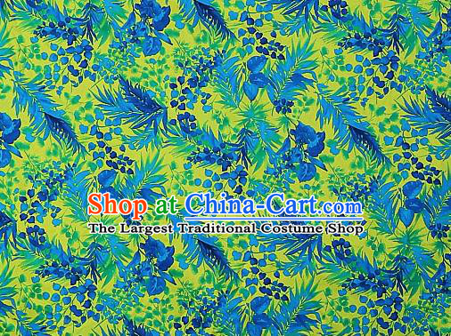 Asian Chinese Traditional Palace Pattern Yellow Brocade Cheongsam Silk Fabric Chinese Satin Fabric Material