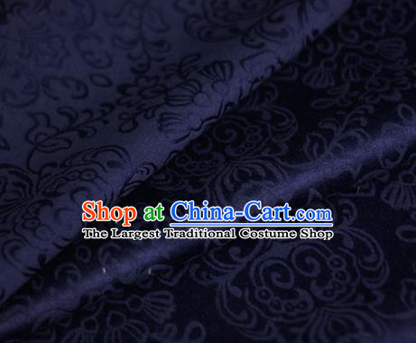 Asian Chinese Traditional Twine Grass Pattern Royalblue Brocade Cheongsam Silk Fabric Chinese Satin Fabric Material