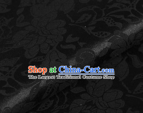 Chinese Classical Pattern Black Brocade Cheongsam Silk Fabric Chinese Traditional Satin Fabric Material