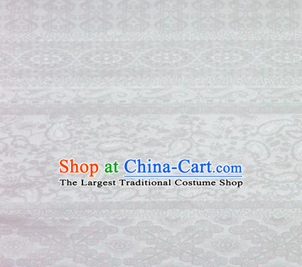 White Brocade Chinese Classical Pattern Design Satin Cheongsam Silk Fabric Chinese Traditional Satin Fabric Material