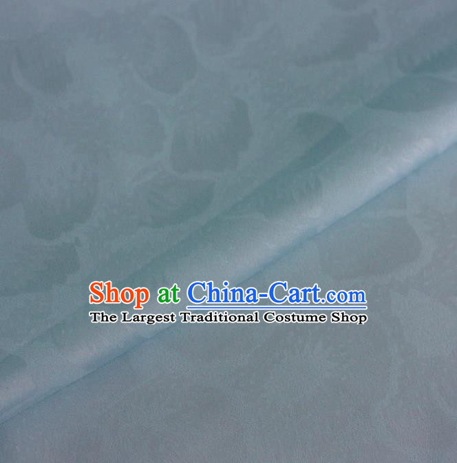 Chinese Classical Pattern Design Light Blue Brocade Satin Cheongsam Silk Fabric Chinese Traditional Satin Fabric Material