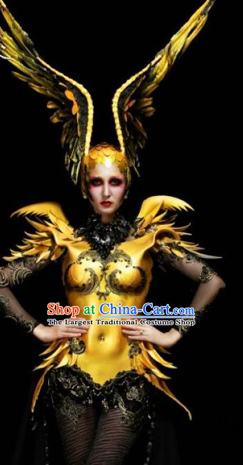 Handmade Europe Court Modern Fancywork Stage Show Golden Clothing Halloween Cosplay Queen Fancy Ball Costume for Women