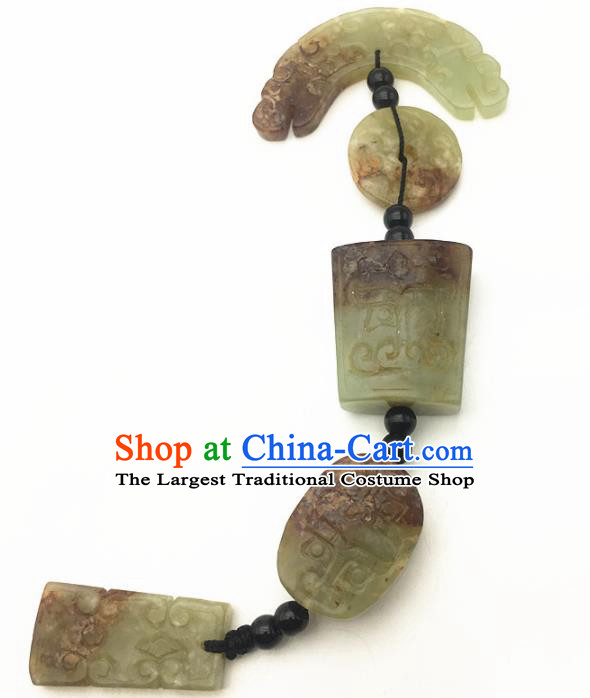 Chinese Handmade Jade Craft Carving Jade Pendant Waist Accessories Jade Jewelry Decoration