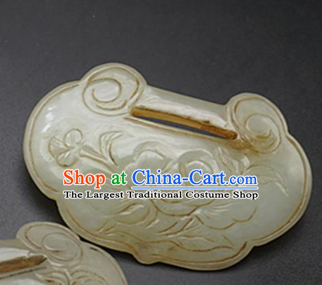 Handmade Chinese Jade Carving Longevity Lock Pendant Traditional Jade Craft Jewelry Accessories