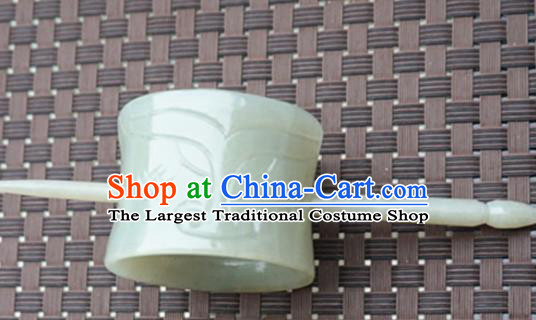 Chinese Handmade Jade Carving Hair Crown Ancient Jade Hairpins Hair Accessories for Women for Men