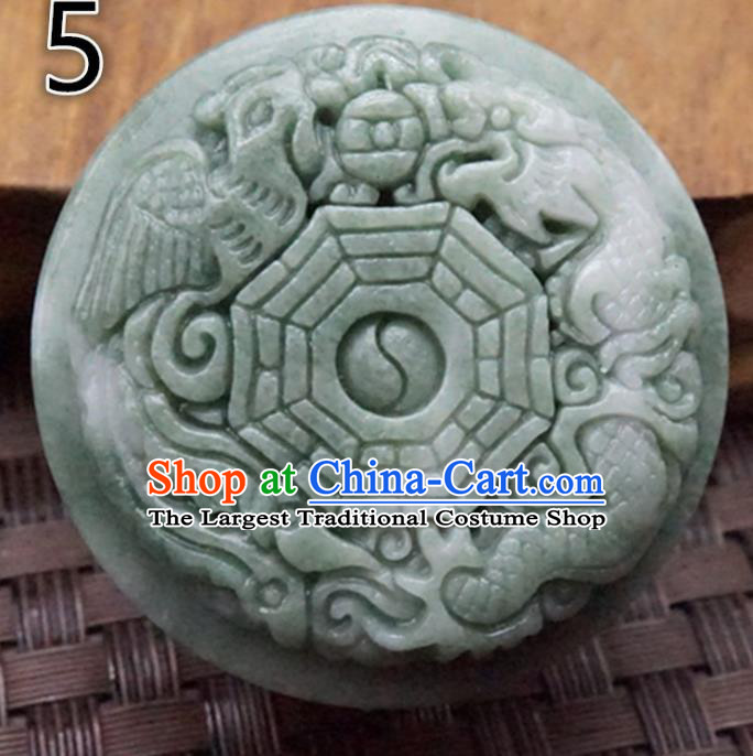 Chinese Handmade Jewelry Accessories Carving Tai Chi Jade Pendant Ancient Traditional Jade Craft Decoration