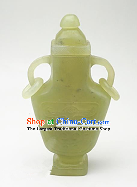 Chinese Handmade Jade Carving Vase Pendant Jewelry Accessories Ancient Traditional Jade Craft Decoration