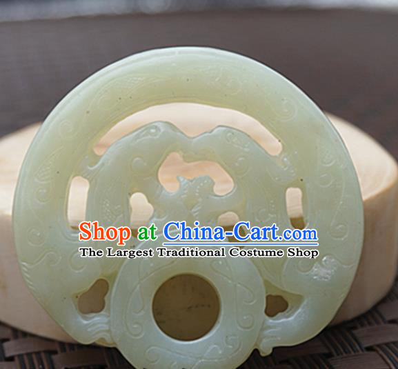 Chinese Handmade Jade Carving Pendant Jewelry Accessories Ancient Traditional Jade Craft Decoration