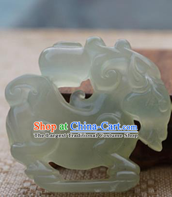 Chinese Handmade Jade Carving Sheep Pendant Jewelry Accessories Ancient Traditional Jade Craft Decoration