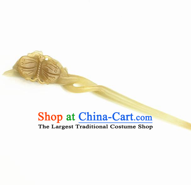 Chinese Handmade Jade Carving Butterfly Hair Clip Ancient Jade Hairpins Hair Accessories for Women for Men